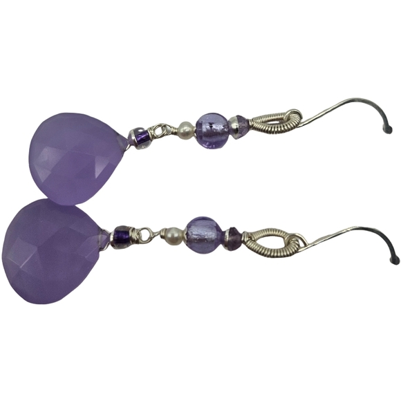 💎Elegant Purple Drop Earrings NWOT - Picture 4 of 7